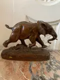 Eléphant du Sénégal by Antoine-Louis Barye, Bronze à patine brun clair, sold Jun 2024