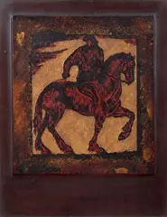 ET ANTO CARTE (1886-1954) Le cavalier by Marcel Wolfers, Panneau de laque, rehauts d'or, sold Jun 2014