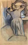 Dame à sa toilette by Georges Lemmen, Aquarelle sur papier, sold Jun 2014