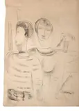 Étude de personnages by Floris Jespers, Pastel sur papier, sold Jun 2014