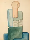 Homme à la lecture by Pierre-Louis Flouquet, Aquarelle sur papier, sold Jun 2014