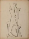 Étude de deux personnages by Pierre-Louis Flouquet, Crayon sur papier, sold Jun 2014