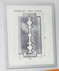 Projet de by Philippe Perrin, Collage photographique et feutre Razor Blade Lutetia, sold May 2014