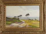 Paysage aux arbres by Gustave de Launay, Aquarelle sur carton, sold May 2023