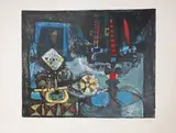 Composition abstraite by Agustín Úbeda, Lithographie sur papier, sold May 2023