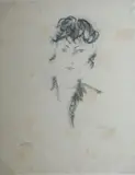 Portrait de femme by Di Cavalcanti, 1937, Pastel et crayon sur papier signé en bas à droite, sold May 2023