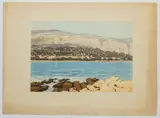 Peintre et graveur : Vue de BEAULIEU-SUR-MER (Alpes-Maritimes) by Frédéric Louis Levé, Aquatinte en couleur, sold May 2023