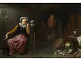 In der Stube by David Ryckaert III, oil on canvas, offered Apr 2018