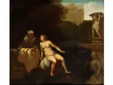 Bathseba im Bade by Cornelis van Poelenburgh, oil, offered Apr 2016