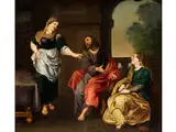 Christus im Haus von Maria und Martha by Frans Francken d. J., oil on panel, offered Dec 2015