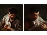Portraits Zweier Jungen by Giulia Lama, oil on canvas, sold Sep 2022
