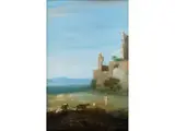 Italienische Landschaft mit Ruine und Herde by Goffredo Wals, oil on copper, offered Dec 2023