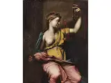 Justitia by Römischer Spätmanierist des 17. Jahrhunderts, oil on canvas, offered Dec 2019