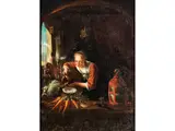 Küchenmagd by Gerrit Dou, oil on canvas, offered Jun 2025