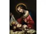 Madonna del Velo by Onorio Marinari, oil on canvas, sold Mar 2024