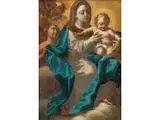 Die Madonna mit dem Jesuskind und Engeln by Sebastiano Conca, oil on canvas, offered Mar 2025