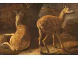 Waldlandschaft mit Zwei Rehen by Nicasius Bernaerts, oil on canvas, offered Jun 2024