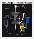 Atomic Fountain by B. C. Binning, serigraph on paper, sold Jan 2020