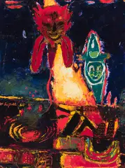 Study for Atomic God by Peter Aspell, oil on board, sold Nov 2020