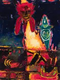 Study for Atomic God by Peter Aspell, oil on board, sold Nov 2020