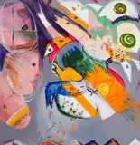 Duo by Marguerite Bruneau, acrylic on canvas, sold Oct 2020
