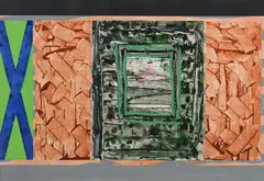 Un croisé pour mémoire by Pierre Gauvreau, 1981, mixed media on paper, sold Oct 2020