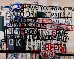 Roadblock by Graham Gillmore, mixed media on canvas, sold Sep 2020