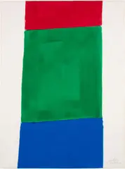 Thunder by Jack Bush, 1965, gouache on Arches satin paper, sold Sep 2020