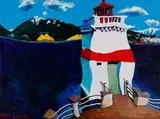 Beacon, Brockton Point by Tiko Kerr, 1999, acrylic on canvas, sold Sep 2020