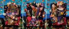 Mind, Body, Spirit by Kent Monkman, oil on board triptych, sold Sep 2020