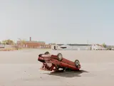 Tipped Car by Chris Gergley, inkjet print, sold Oct 2020
