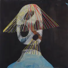 Portrait 1 by Holger Kalberg, mixed media on canvas, sold Oct 2020