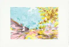 Autobahn by David Schnell, 2011, Farblithografie auf Bütten, sold Feb 2025