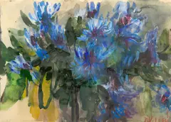 Ohne Titel by Klaus Fußmann, 1984, Aquarell und Deckweiß auf dünnem Bütten (aus einem Skizzenblock), sold Nov 2025