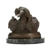 Mama and Baby Grizzly by Anna Hyatt Huntington, Patinated bronze, sold Jun 2023