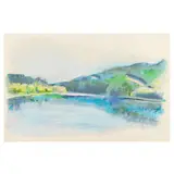 View from the Hillsdale Bridge by Wolf Kahn, Silkscreen print in colors, sold Jun 2023