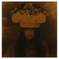 La Columna by Luis González Palma, Gelatin silver print with applied oil paint, sold Jun 2023