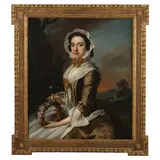 Portrait of Miss Priscilla Edgell by Joseph Highmore, Oil on canvas (lined), sold Jun 2023
