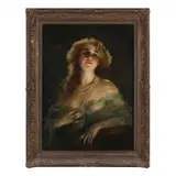 Woman with Pearls by Bernhard Zickendraht, Oil on canvas (lined), sold Jun 2023