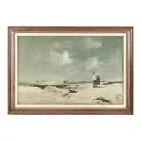 La Plage de Berck by Ludovic-Napoléon Lepic, Oil on canvas, sold Jun 2023