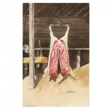 Hog Days by Bob Timberlake, Watercolor on hand-made paper with deckle edges, sold Jun 2023