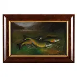 Brook Trout by C. L. Brackett, Oil on canvas (lined), sold Jun 2023