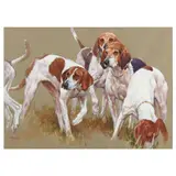American Foxhounds by Charles Harpt, Mixed media on paper, sold Jun 2023