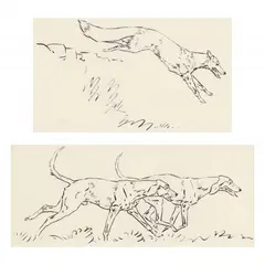 Two Illustrations for "Colonel Weatherford's Young Entry" by Gordon Grand by Paul Brown, Both ink on paper, sold Jun 2023