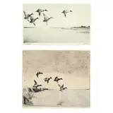 Scaling / Redhead Alighting (Two Works) by Joseph Day Knap, Etching and drypoint, sold Jun 2023