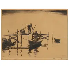 November Morning by Churchill Ettinger, Etching and drypoint, sold Jun 2023