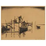 November Morning by Churchill Ettinger, Etching and drypoint, sold Jun 2023
