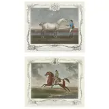 Two Horse Racing Prints by Richard Houston, Hand-colored mezzotints, sold May 2023