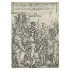 Trajan's Justice by Hans Sebald Beham, Engraving, sold May 2023
