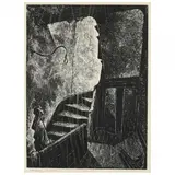 Stairway, New Orleans by Charles Frederick Surendorf, Linocut on Japan paper, sold May 2023